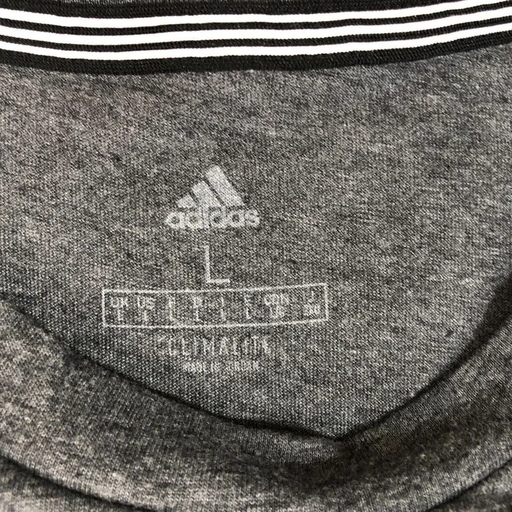 Adidas Shirt Mens Medium Gray‎ Climalite Logo Crew Neck Sportswear Outdoor